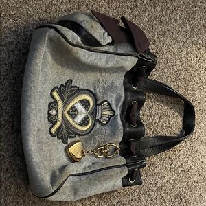 Juicy Couture Black and Gray Shoulder Bag